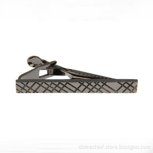 Fashion Custom Black Plated Metal Tie Clip In Cuff Links & Tie Clips